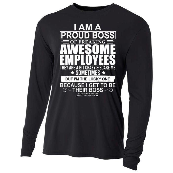 I Am A Proud Of Freaking Awesome Employees Funny Gift Cooling Performance Long Sleeve Crew