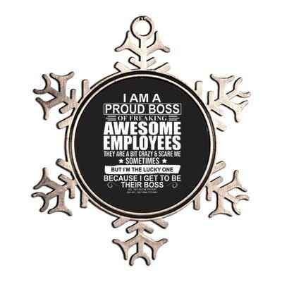 I Am A Proud Of Freaking Awesome Employees Funny Gift Metallic Star Ornament