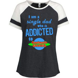 I Am A Single Dad Who Is Addicted To Cool Math Games Enza Ladies Jersey Colorblock Tee