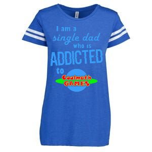 I Am A Single Dad Who Is Addicted To Cool Math Games Enza Ladies Jersey Football T-Shirt