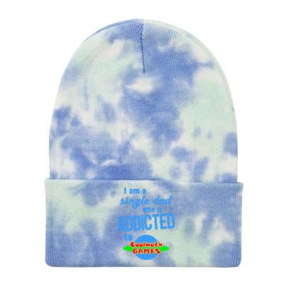 I Am A Single Dad Who Is Addicted To Cool Math Games Tie Dye 12in Knit Beanie