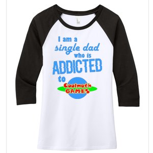 I Am A Single Dad Who Is Addicted To Cool Math Games Women's Tri-Blend 3/4-Sleeve Raglan Shirt