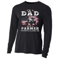 I Am A Dad And A Farmer Nothing Scares Me Fathers Day Gift Cooling Performance Long Sleeve Crew