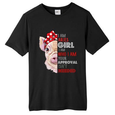 I Am Aries Who Loves Pigs Star Sign Zodiac Gift Tall Fusion ChromaSoft Performance T-Shirt