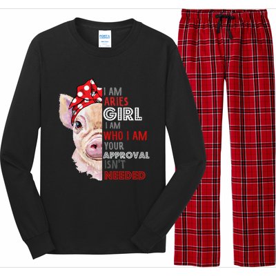 I Am Aries Who Loves Pigs Star Sign Zodiac Gift Long Sleeve Pajama Set