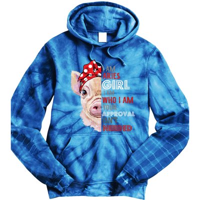 I Am Aries Who Loves Pigs Star Sign Zodiac Gift Tie Dye Hoodie