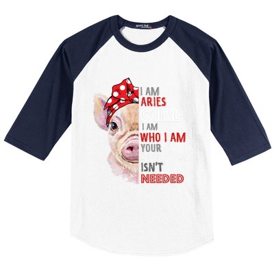 I Am Aries Who Loves Pigs Star Sign Zodiac Gift Baseball Sleeve Shirt