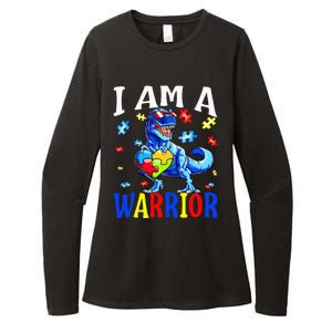 I Am A Warrior Autism Family Dinosaur Autism Awareness Womens CVC Long Sleeve Shirt