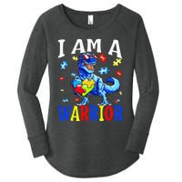 I Am A Warrior Autism Family Dinosaur Autism Awareness Women's Perfect Tri Tunic Long Sleeve Shirt