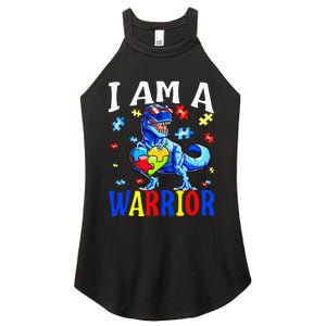 I Am A Warrior Autism Family Dinosaur Autism Awareness Women's Perfect Tri Rocker Tank