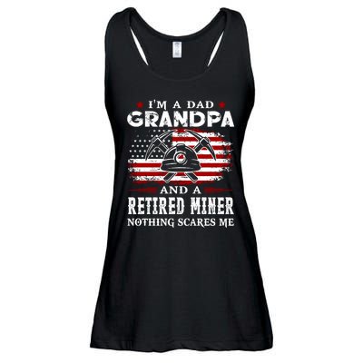 I Am A Dad Grandpa And A Retired Miner Nothing Scares Me Fathers Day Gift Ladies Essential Flowy Tank