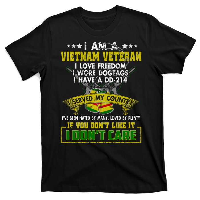 I Am A US Army Vietnam Veteran I Love Freedom Support Veteran Gifts T-Shirt