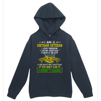 I Am A US Army Vietnam Veteran I Love Freedom Support Veteran Gifts Urban Pullover Hoodie