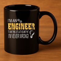 I Am An Engineer To Save Time I'm Always Right Funny 11oz C Handle Ceramic Mug