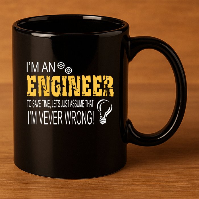 I Am An Engineer To Save Time I'm Always Right Funny 11oz C Handle Ceramic Mug
