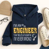 I Am An Engineer To Save Time I'm Always Right Funny Hoodie