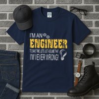 I Am An Engineer To Save Time I'm Always Right Funny Tall T-Shirt