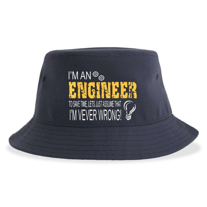 I Am An Engineer To Save Time I'm Always Right Funny Sustainable Bucket Hat