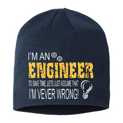 I Am An Engineer To Save Time I'm Always Right Funny Sustainable Beanie