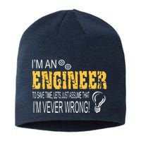 I Am An Engineer To Save Time I'm Always Right Funny Sustainable Beanie
