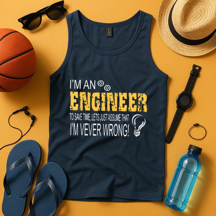I Am An Engineer To Save Time I'm Always Right Funny Tank Top