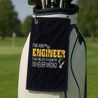 I Am An Engineer To Save Time I'm Always Right Funny Golf Towel