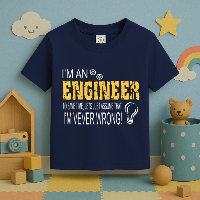 I Am An Engineer To Save Time I'm Always Right Funny Toddler T-Shirt