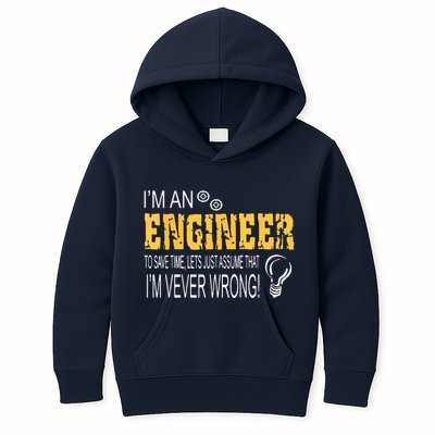 I Am An Engineer To Save Time I'm Always Right Funny Kids Hoodie