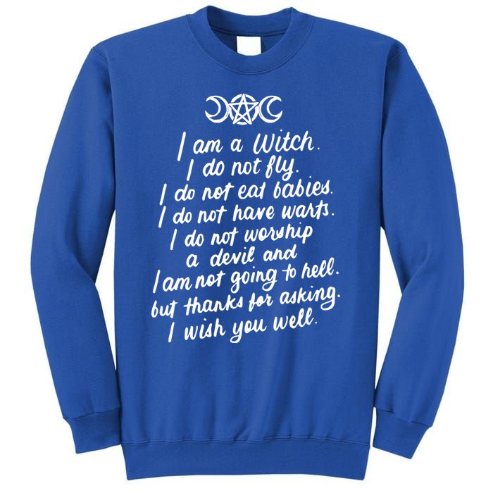 I Am A Witch Pagan Witch Wicca Wiccan Funny Gift Cute Gift Tall Sweatshirt