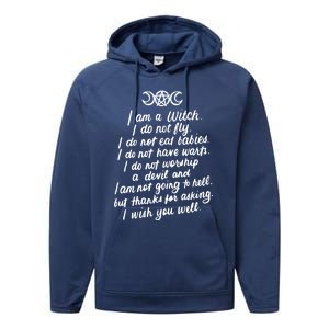 I Am A Witch Pagan Witch Wicca Wiccan Funny Gift Cute Gift Performance Fleece Hoodie