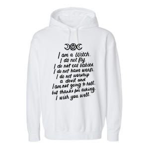 I Am A Witch Pagan Witch Wicca Wiccan Funny Gift Cute Gift Garment-Dyed Fleece Hoodie