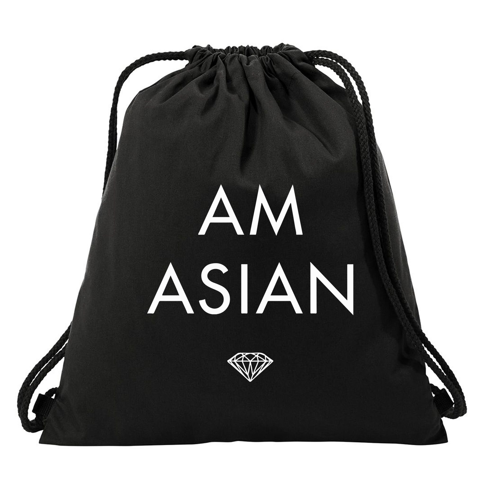 I Am Asian Diamond Drawstring Bag