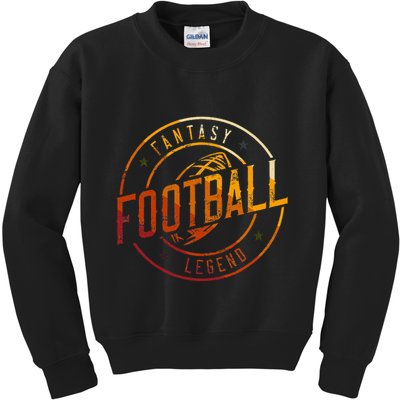 I Am A Fantasy Football Legend Retro Fantasy Football Kids Sweatshirt