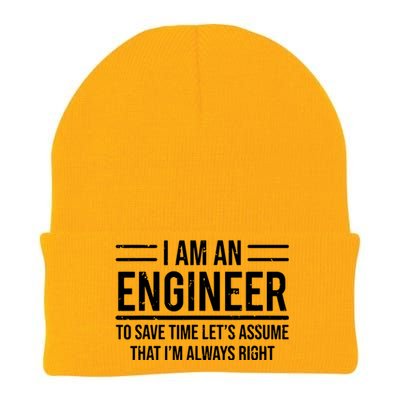 I Am An Engineer To Save Time Im Always Right Funny Knit Cap Winter Beanie