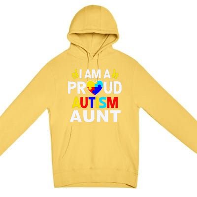 I Am A Proud Autism Aunt Premium Pullover Hoodie