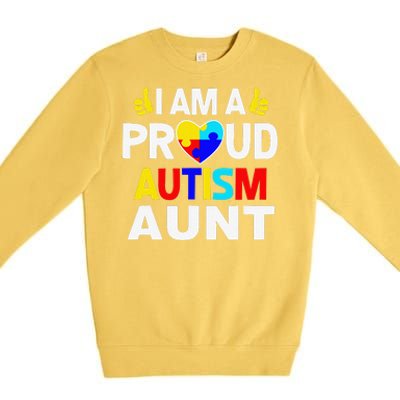 I Am A Proud Autism Aunt Premium Crewneck Sweatshirt