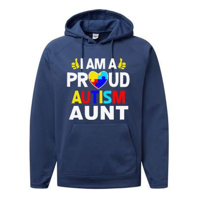 I Am A Proud Autism Aunt Performance Fleece Hoodie