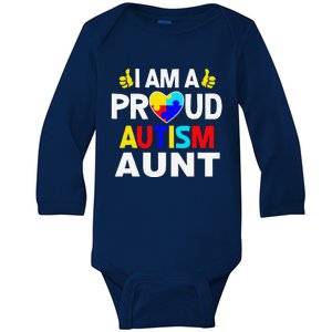 I Am A Proud Autism Aunt Baby Long Sleeve Bodysuit