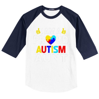 I Am A Proud Autism Aunt Baseball Sleeve Shirt