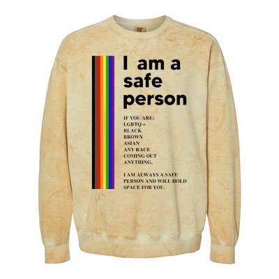 I Am A Safe Person Ally LGBT Proud Gay Lesbian LGBT Month Colorblast Crewneck Sweatshirt