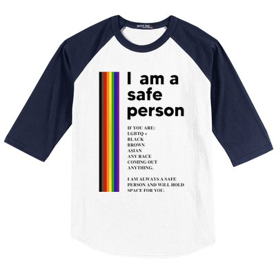 I Am A Safe Person Ally LGBT Proud Gay Lesbian LGBT Month Baseball Sleeve Shirt