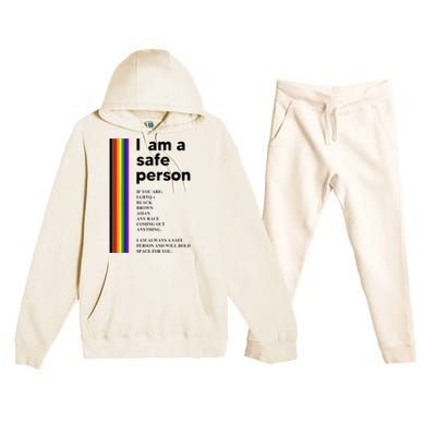 I Am A Safe Person Ally LGBT Proud Gay Lesbian LGBT Month Premium Hooded Sweatsuit Set