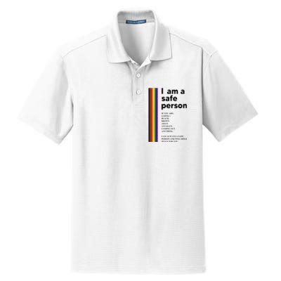 I Am A Safe Person Ally LGBT Proud Gay Lesbian LGBT Month Dry Zone Grid Polo