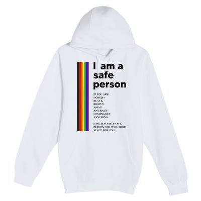 I Am A Safe Person Ally LGBT Proud Gay Lesbian LGBT Month Premium Pullover Hoodie