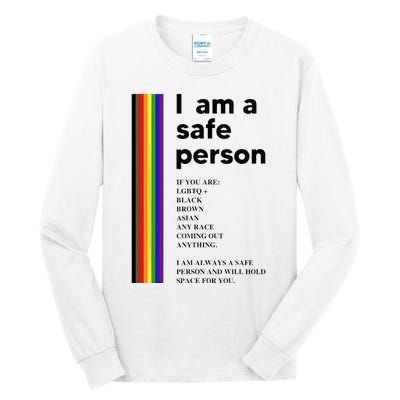 I Am A Safe Person Ally LGBT Proud Gay Lesbian LGBT Month Tall Long Sleeve T-Shirt