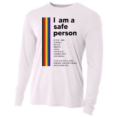 I Am A Safe Person Ally LGBT Proud Gay Lesbian LGBT Month Cooling Performance Long Sleeve Crew