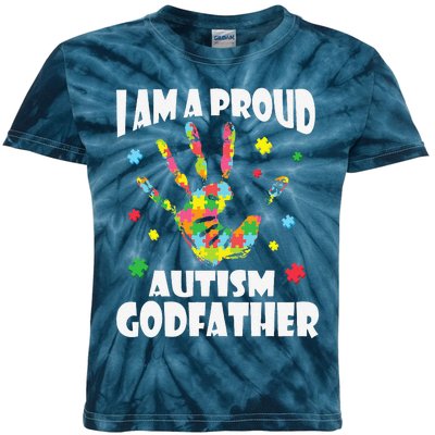 I Am A Proud Autism Godfather Love Support Teach Kids Tie-Dye T-Shirt