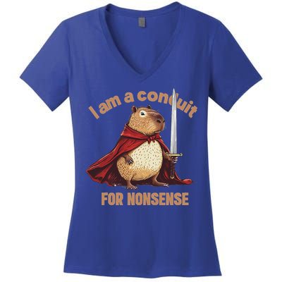 I Am A Conduit For Nonsense Women's V-Neck T-Shirt