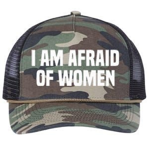 I Am Afraid Of Women Funny Retro Rope Trucker Hat Cap