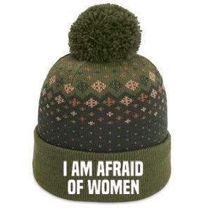 I Am Afraid Of Women Funny The Baniff Cuffed Pom Beanie